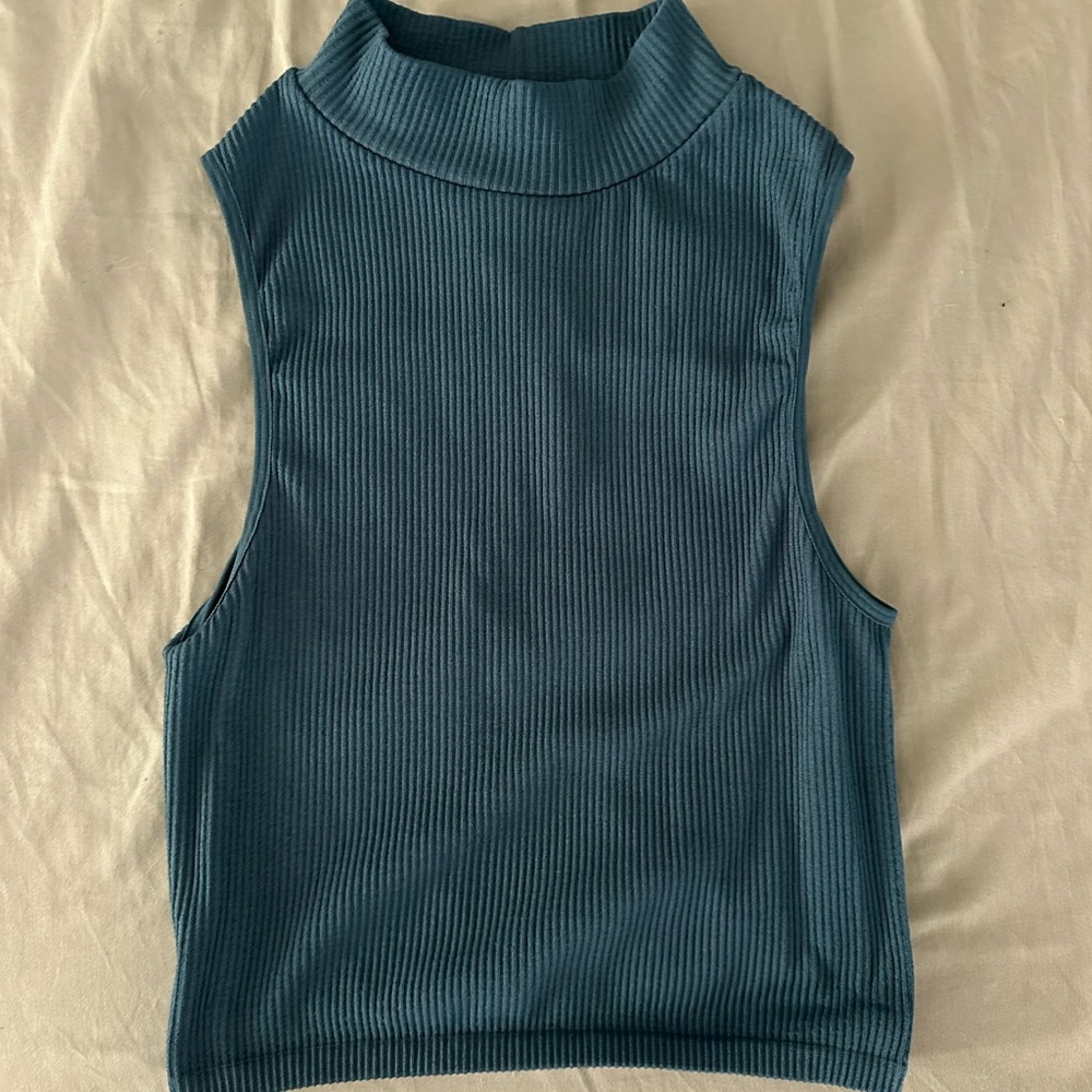 Zara Deep Blue High Neck Tank Top